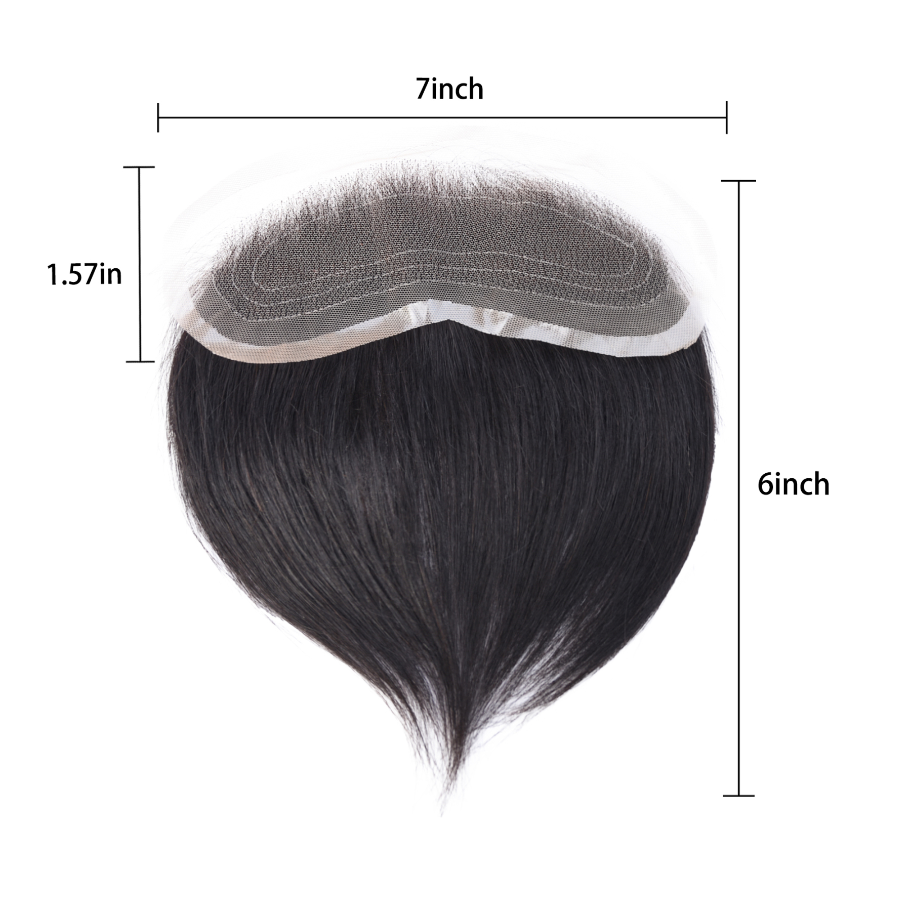 Meiverah Hair Frontal Hairpiece for Men Hand-tied Mono Base Hairline Human Hair Toppers Replacement Toupee（1B#)