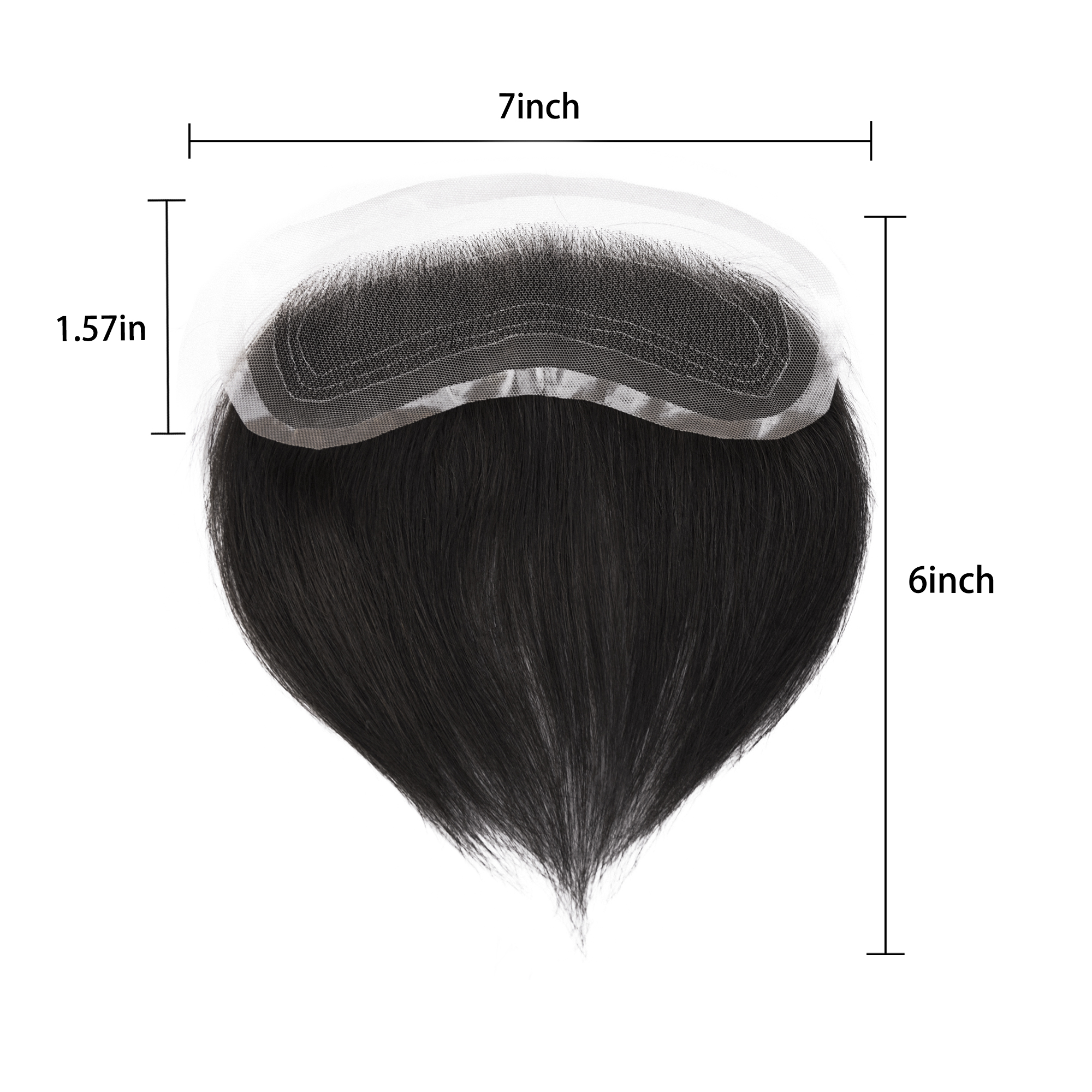Meiverah Hand-Tied Mono Base Men's Hair System - Breathable, Realistic Hairline & Natural-Looking Hair Replacement（1B#)