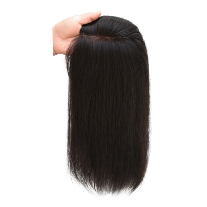 Meiverah Natural-Looking Handmade Full Hand-tied PU Mono Lace NO Bangs Clip-In Women Toupee -（1B#）