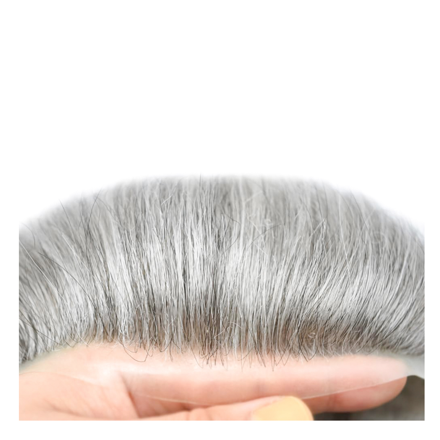 Meiverah Natural-Looking Handmade Men's Top Wig - BD Style (1B/80H Color)