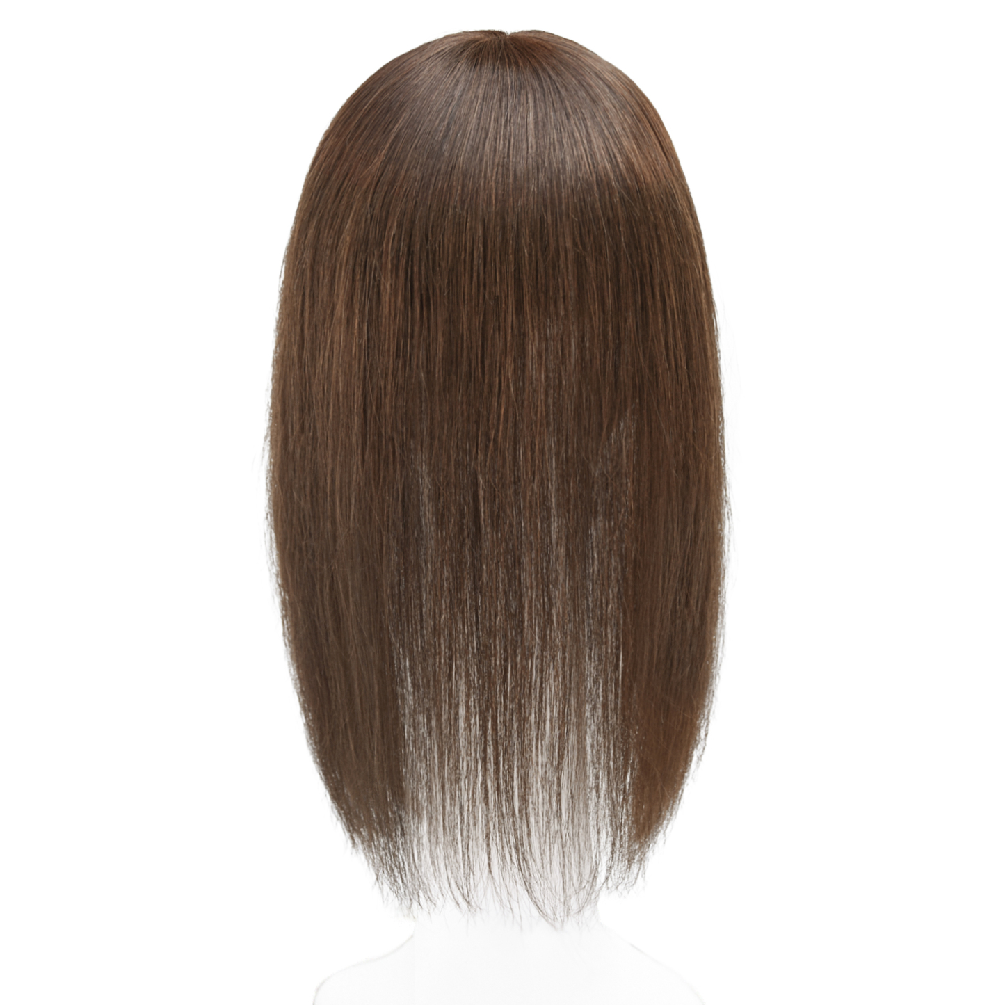 Meiverah Real Human Hair Full Hand-tied Swiss Mono Base Topper NO Bangs  Clip-In Thick Hairpiece for Women (#2 Medium Brown )