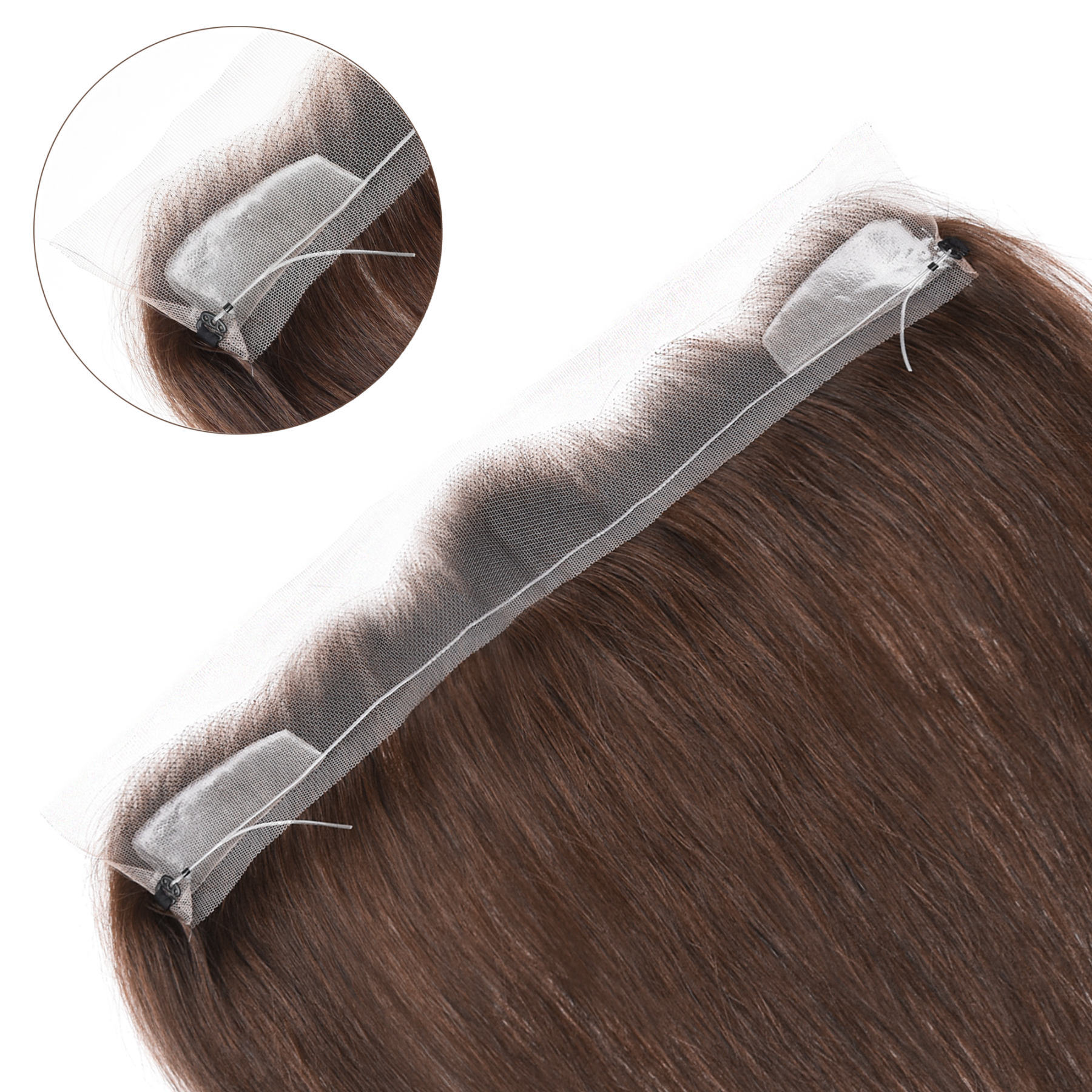 Meiverah Fishing Line Hand-Tied Mono Base Men's Hair System - Breathable, Realistic Hairline & Natural-Looking Hair Replacement（2#）