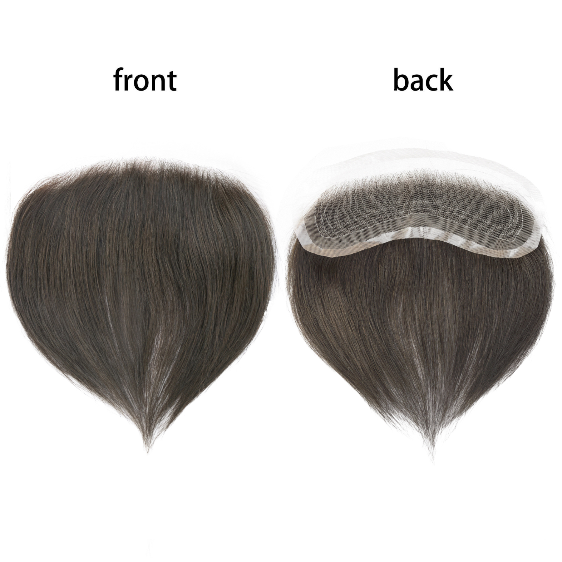 Meiverah Hair Frontal Hairpiece for Men Hand-tied Mono Base Hairline Human Hair Toppers Replacement Toupee（2#)