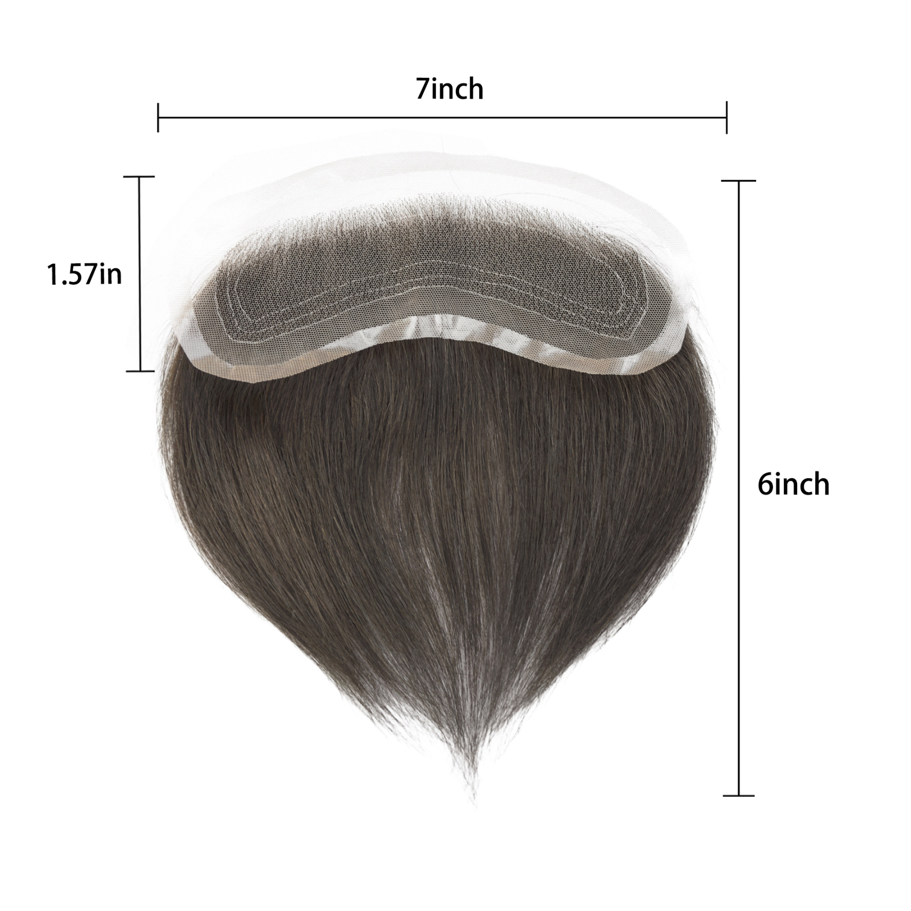 Meiverah Hair Frontal Hairpiece for Men Hand-tied Mono Base Hairline Human Hair Toppers Replacement Toupee（2#)