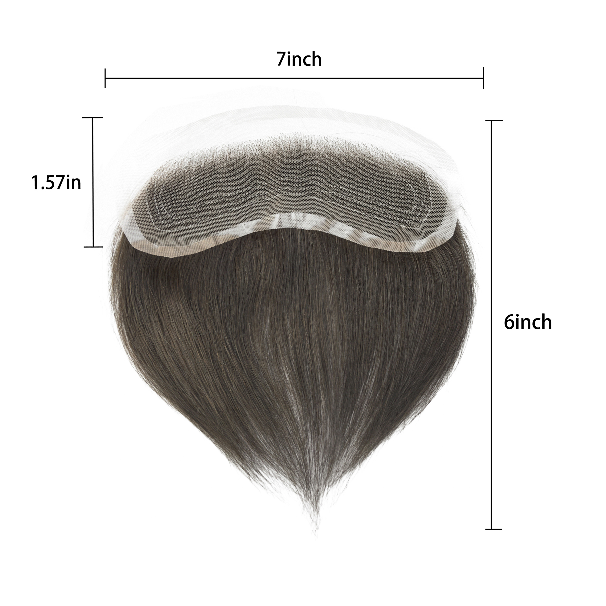 Meiverah Hand-Tied Mono Base Men's Hair System - Breathable, Realistic Hairline & Natural-Looking Hair Replacement（2#)