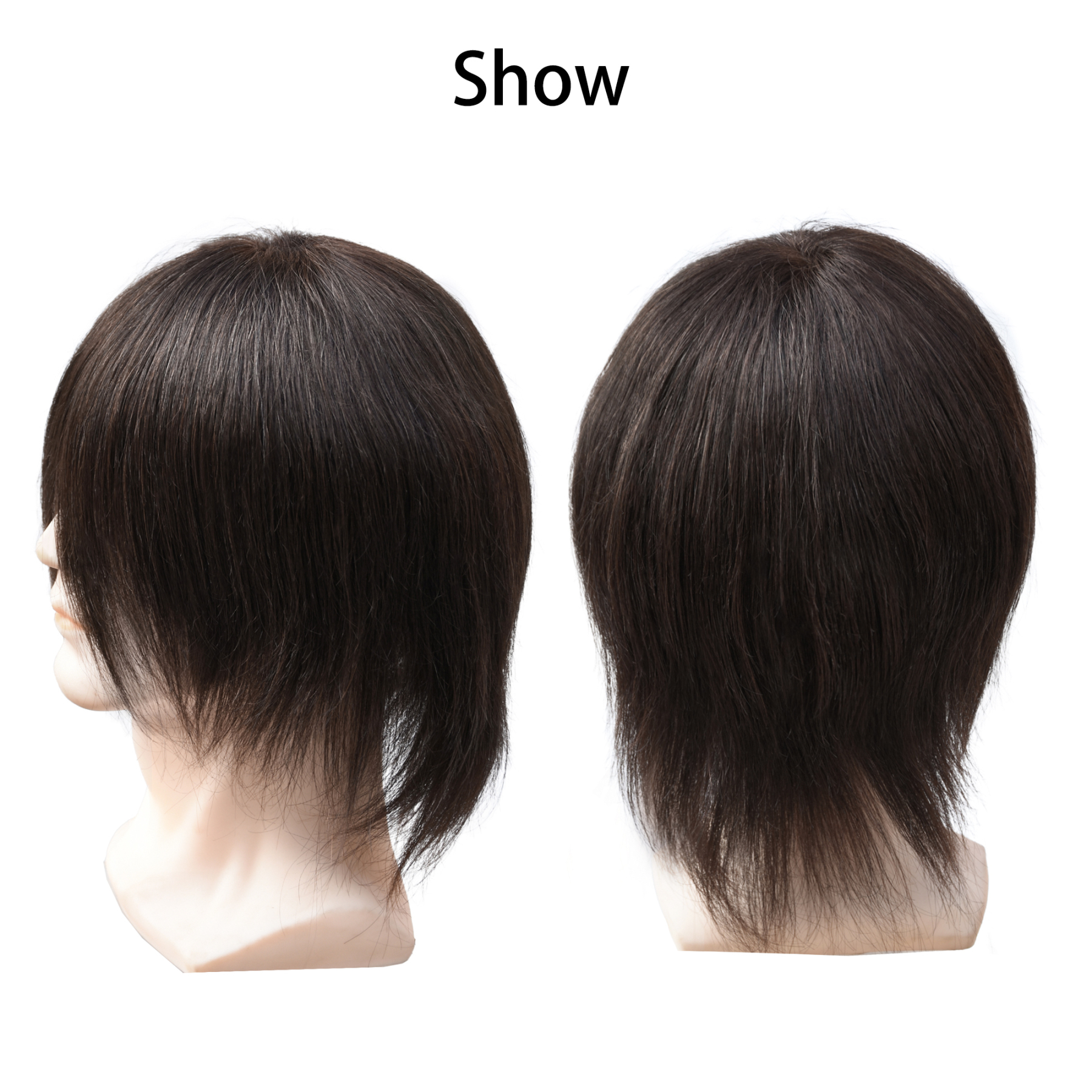 Meiverah Australia Style Natural-Looking Handmade Full Hand-tied Mono Lace Men's Toupee -  (1B Color)