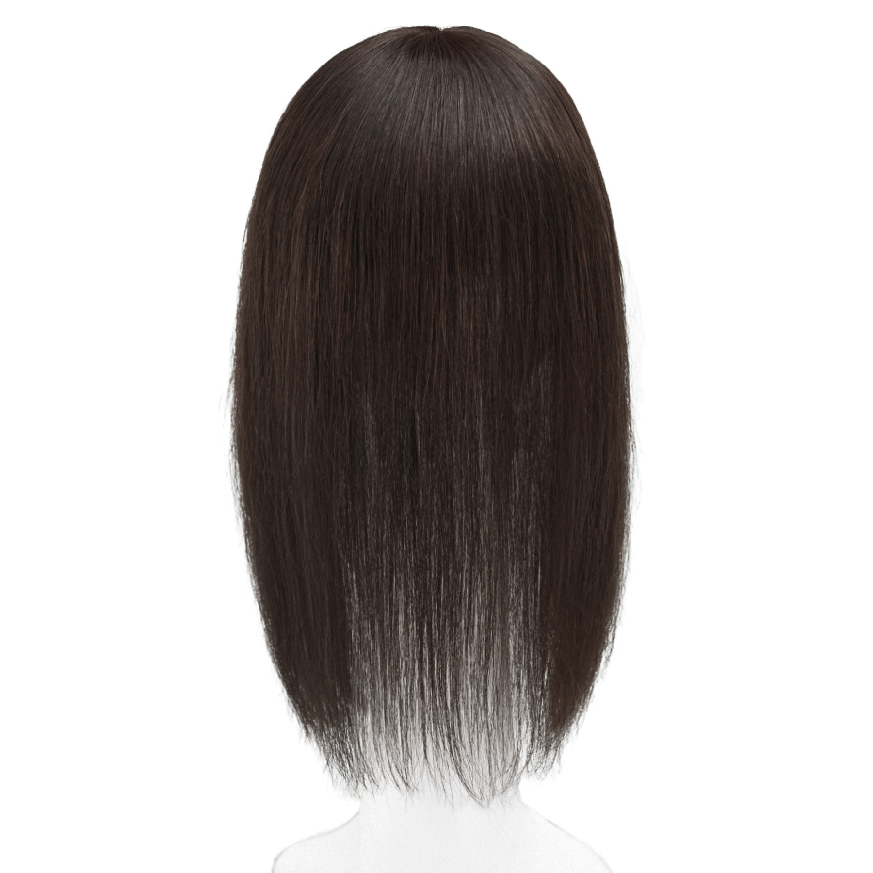 Meiverah Real Human Hair Full Hand-tied Mono Base Topper NO Bangs  Clip-In Thick Hairpiece for Women (#2 )