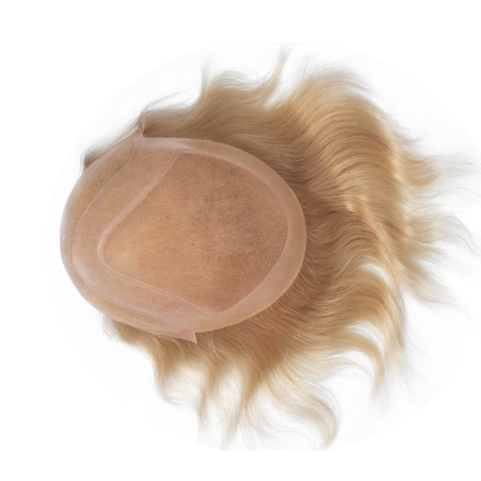 Meiverah Natural-Looking Handmade Full Hand-tied PU Mono Lace Men's Toupee -（21#，wavy）