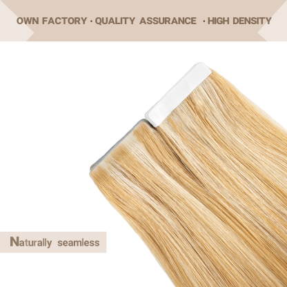 Meiverah Seamless Injected Hand-Tied Tape In Hair Extensions 20 Pcs/50 g Virgin Human Hair (P27/613)