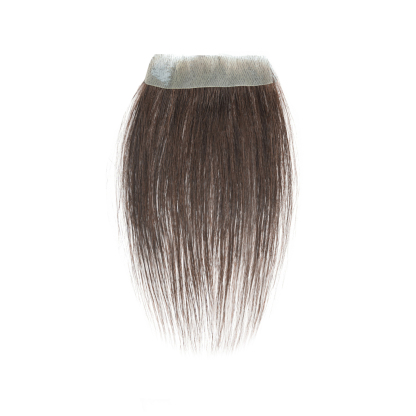 Meiverah Hair scar human hair replacement Accidental burns without hair for men Hairline Loss Straight Tape in Replacement Toupee (Dark Brown)