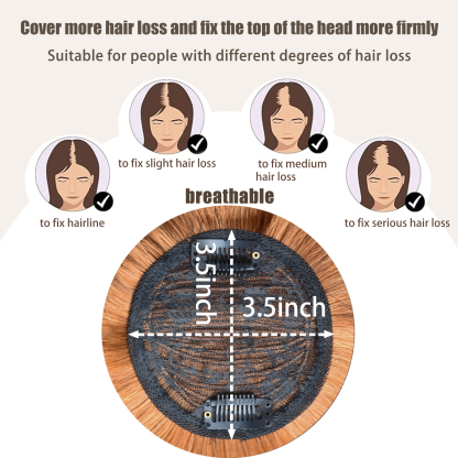 Meiverah Hair Twist Braid Headband Straight Hairpieces Human Hair Clip In Topper Hair Extension With Bangs Invisible Natural(#30)