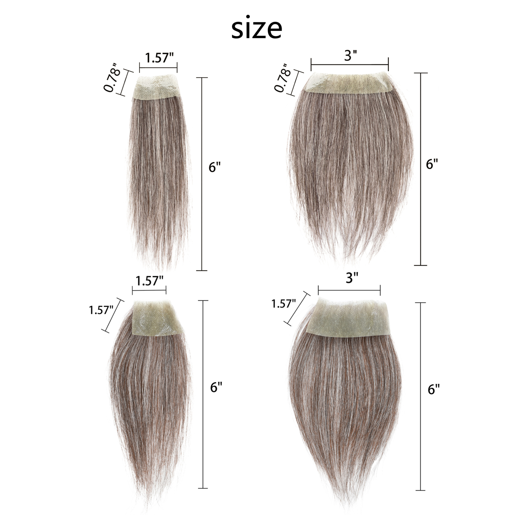 Meiverah Hair scar human hair replacement Accidental burns without hair for men Hairline Loss Straight Tape in Replacement Toupee  (30% Gray-Cinnamon Sugar)