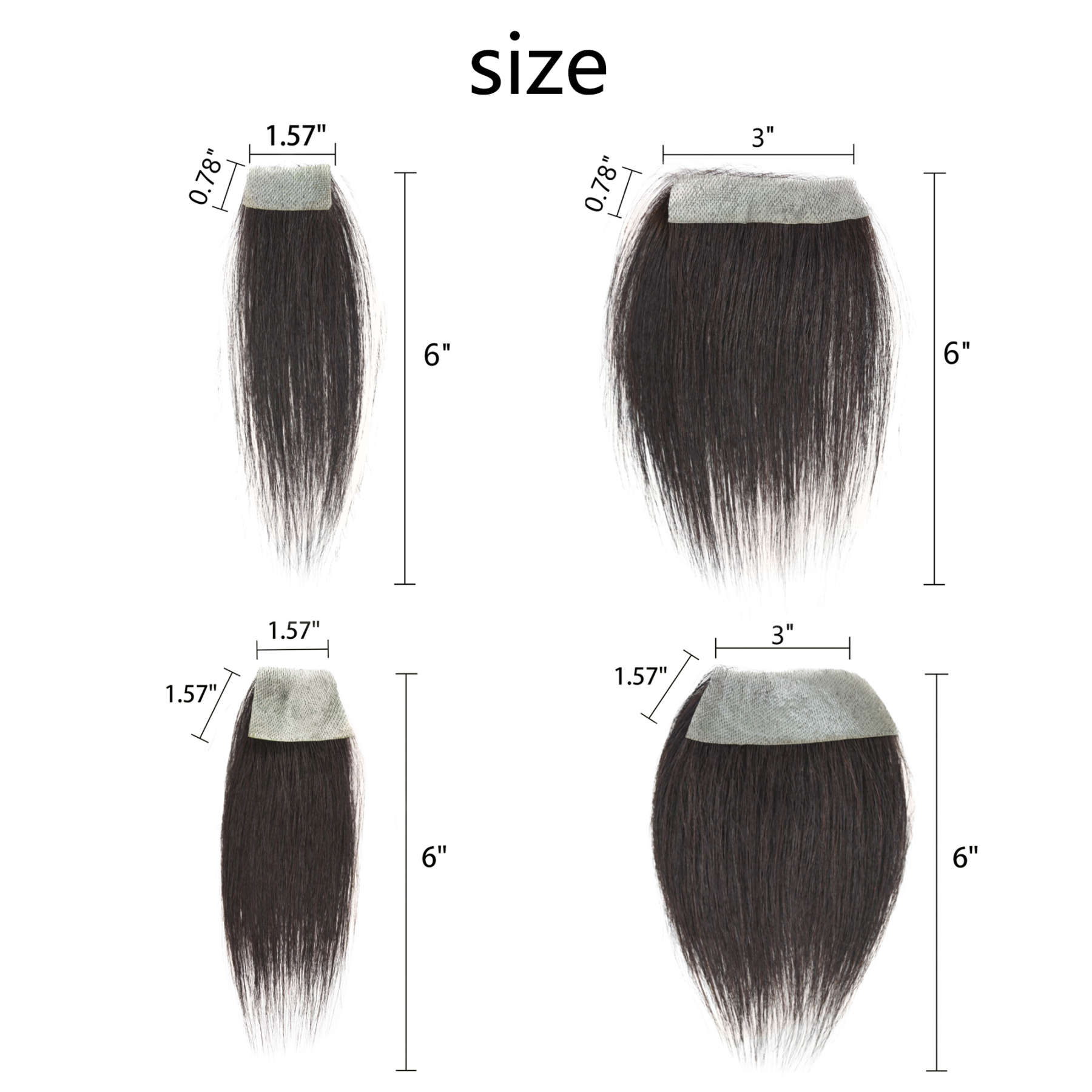 Meiverah Hair scar human hair replacement Accidental burns without hair for men Hairline Loss Straight Tape in Replacement Toupee (Natural Black)