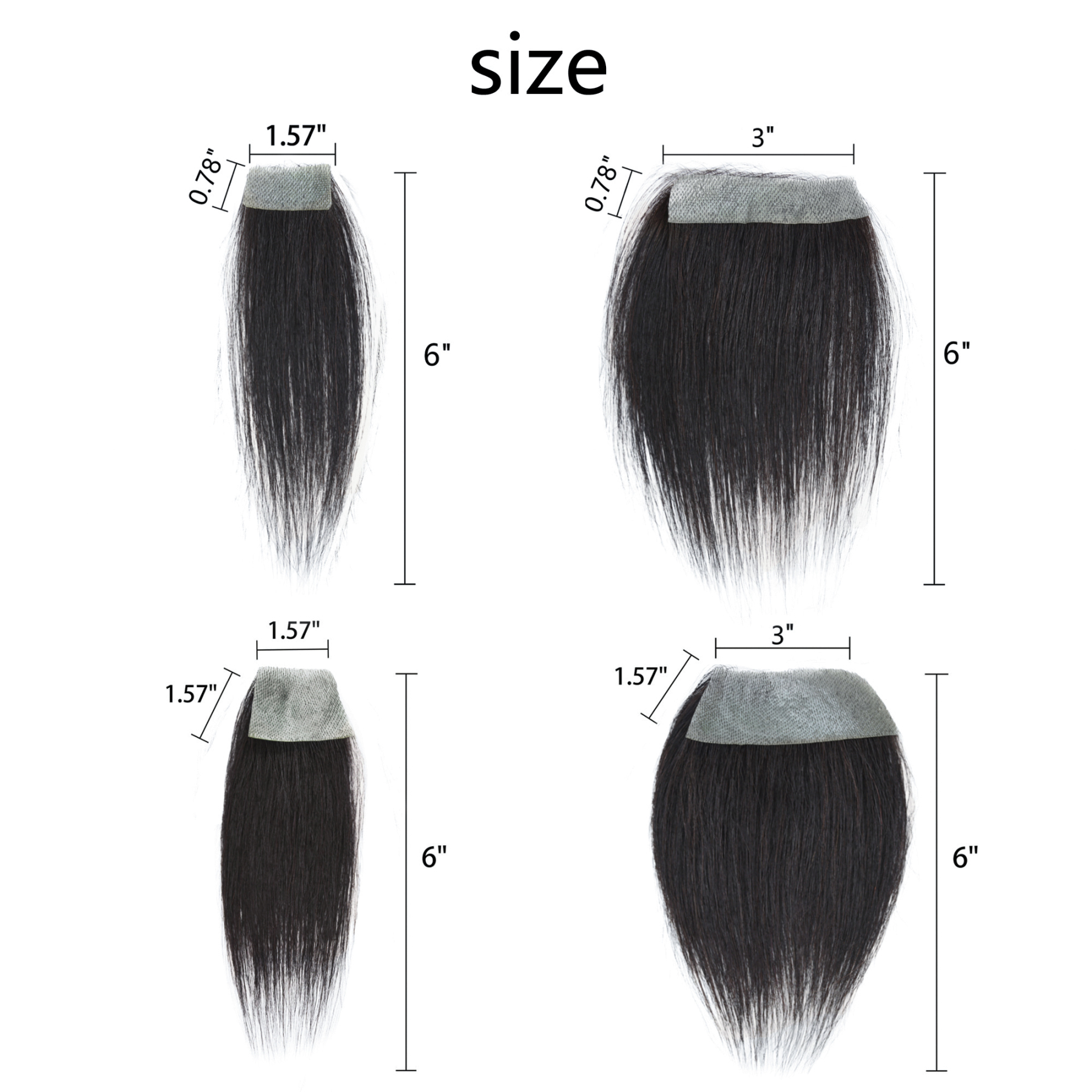 Meiverah Hair scar human hair replacement Accidental burns without hair for men Hairline Loss Straight Tape in Replacement Toupee (Natural Black)