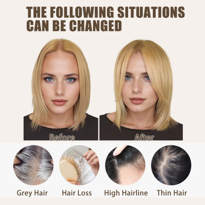 Meiverah Hair Real Human Hair Topper NO Bangs - Swiss Mono Base Hand-tied Clip-In Thick Hairpiece for Women (Dark Brown 2# )