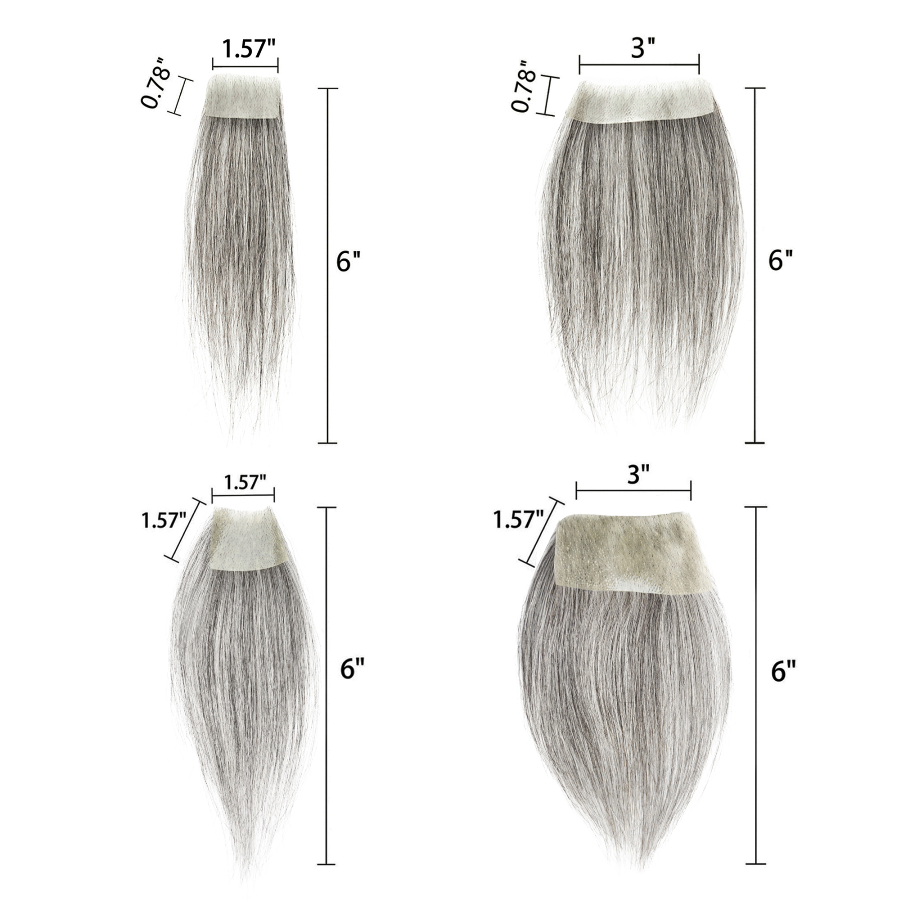 Meiverah Hair scar human hair replacement Accidental burns without hair for men Hairline Loss Straight Tape in Replacement Toupee (70% Gray-Cinnamon Sugar)
