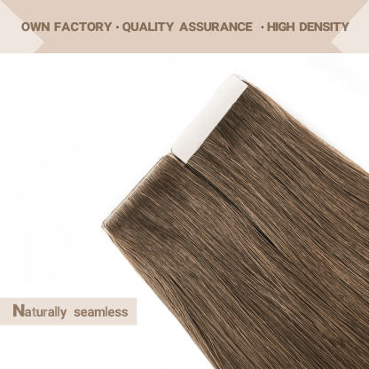 Meiverah Seamless Injected Hand-Tied Tape In Hair Extensions 20Pcs/50g Virgin Human Hair (#4)