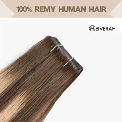 Meiverah Seamless Injected Hand-Tied Tape In Hair Extensions 20 Pcs/50 g Virgin Human Hair (#P4-27-T4)