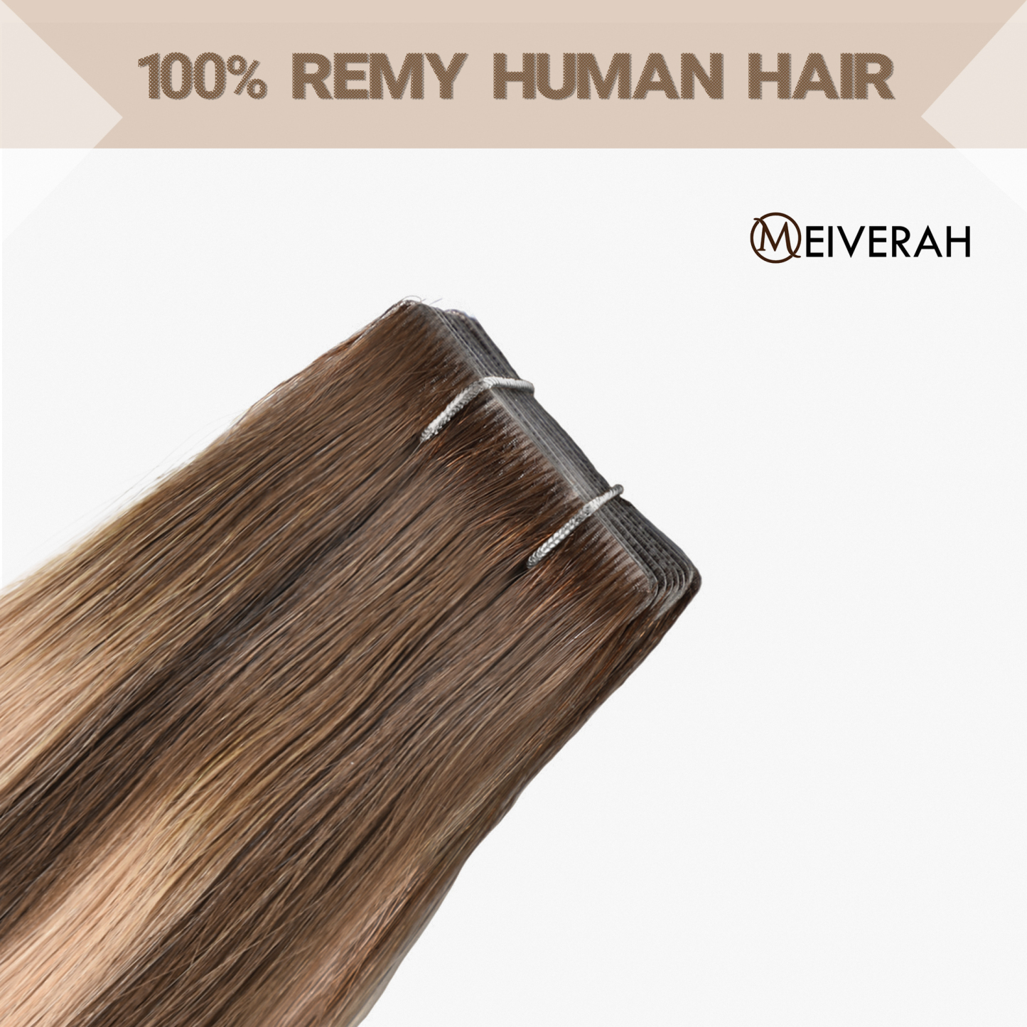 Meiverah Seamless Injected Hand-Tied Tape In Hair Extensions 20 Pcs/50 g Virgin Human Hair (P4-27-T4)
