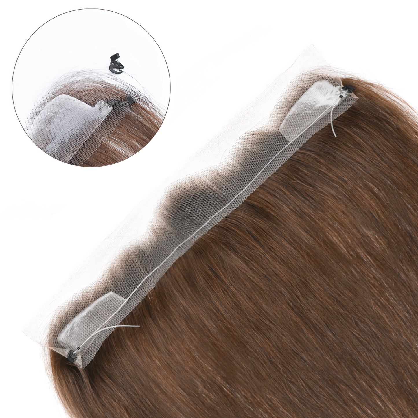 Meiverah Fishing Line Hand-Tied Mono Base Women's Hair System - Breathable, Realistic Hairline & Natural-Looking Hair Replacement（4#）