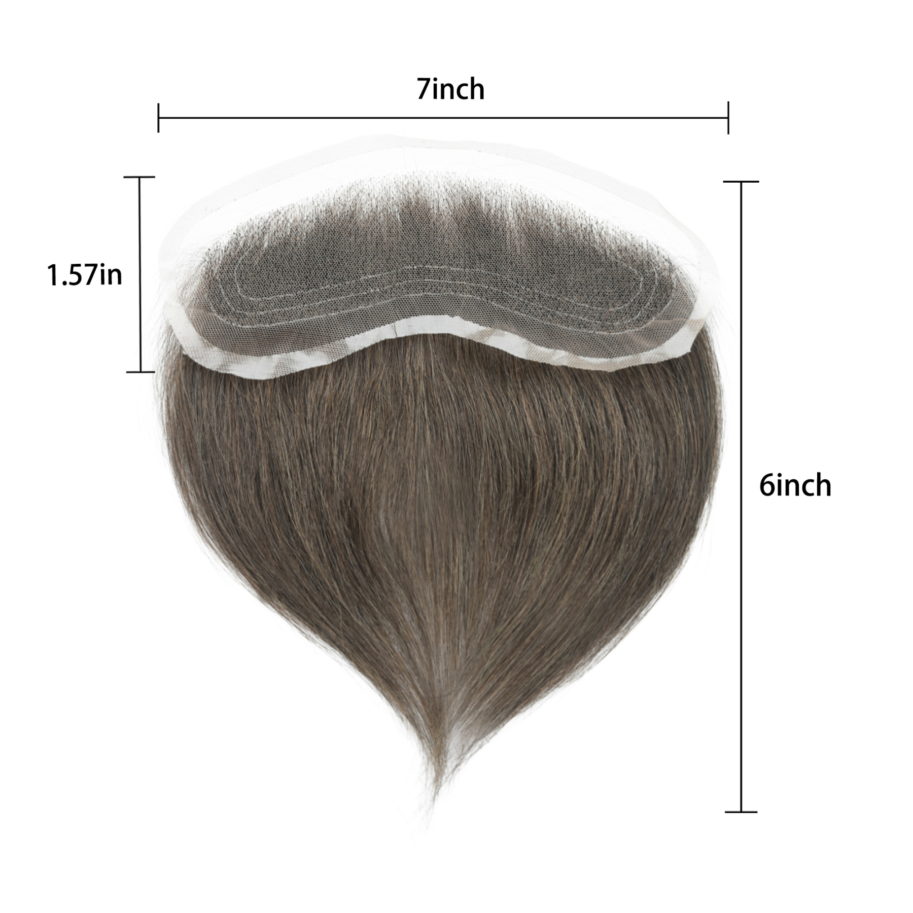 Meiverah Hair Frontal Hairpiece for Men Hand-tied Mono Base Hairline Human Hair Toppers Replacement Toupee（4#)