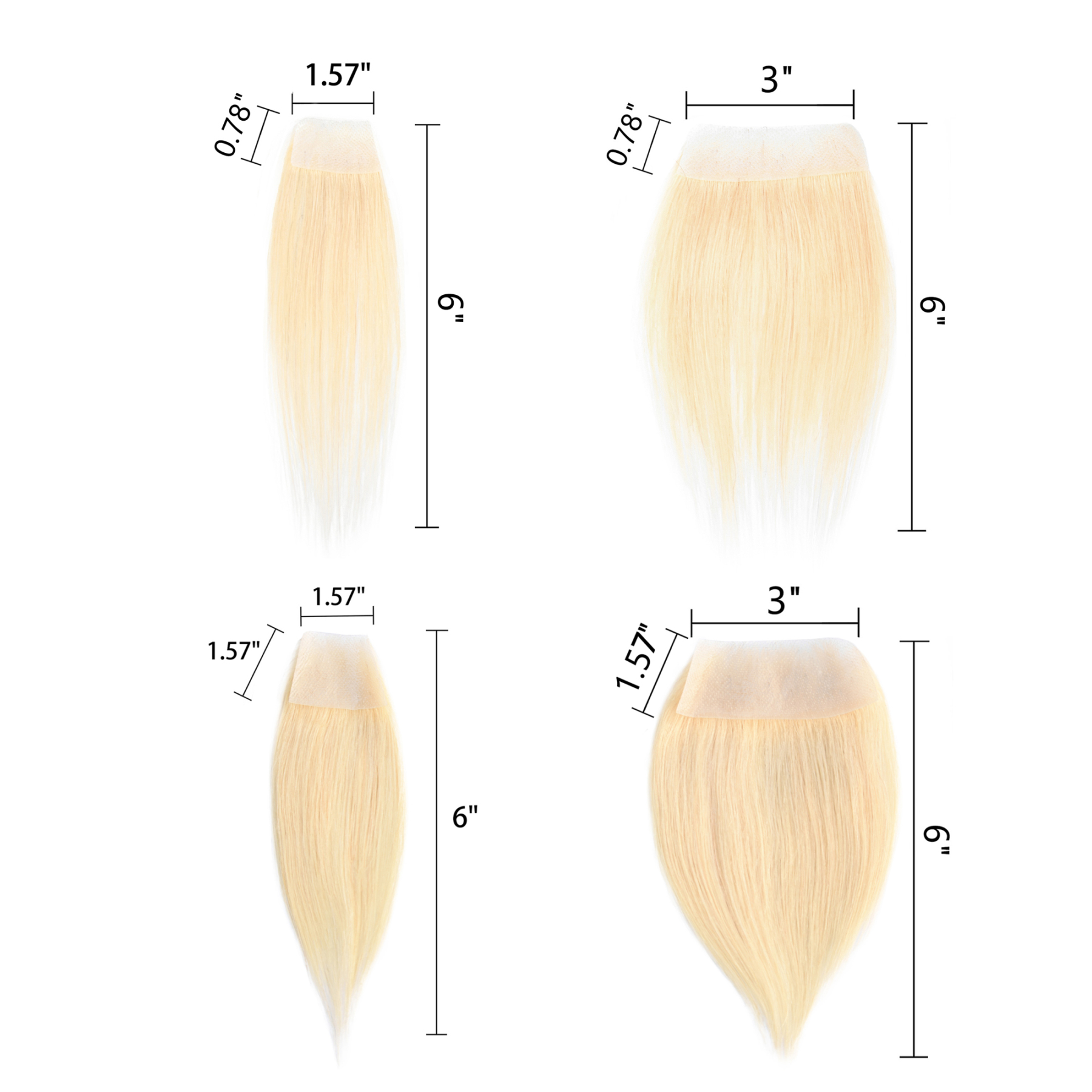 Meiverah Hair scar human hair replacement Accidental burns without hair for men Hairline Loss Straight Tape in Replacement Toupee (Blonde #613)