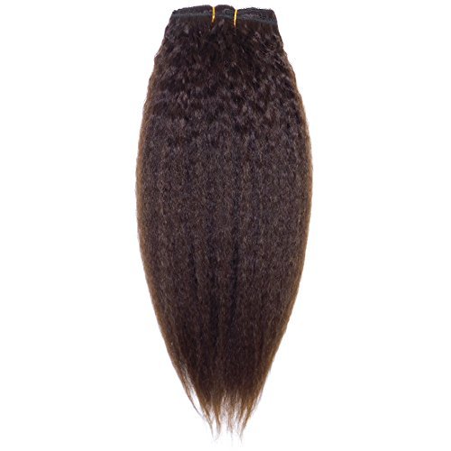 Yaki Hair Clip in Natural Hair Extensions for Black Women Virgin Remy Hair Kinky Straight （Dark Brown）