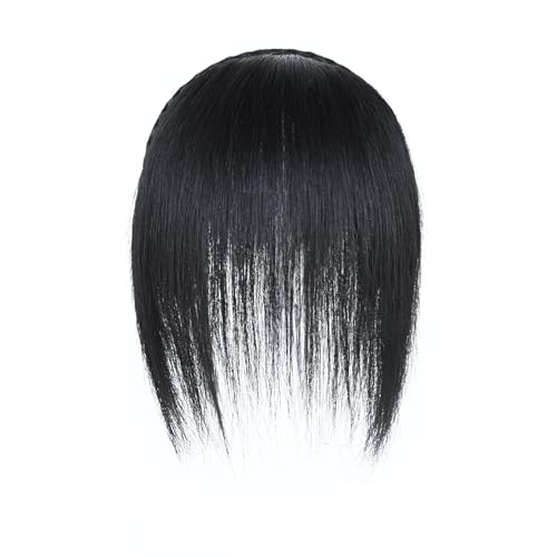 Meiverah Hair Twist Braid Headband Straight Hairpieces Human Hair Clip In Topper Hair Extension With Bangs Invisible Natural(Natural Black)