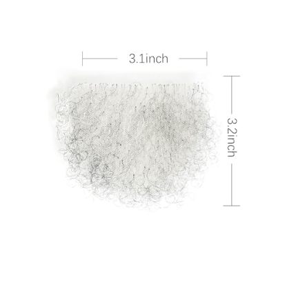 Meiverah Hair Fake Private Hair Handmade Biniki Hair Temprature Fiber Body Hair Adding Hair Volume (Pepper Salt )