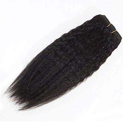 Yaki Hair Clip in Natural Hair Extensions for Black Women Virgin Remy Hair Kinky Straight （Natural Black）