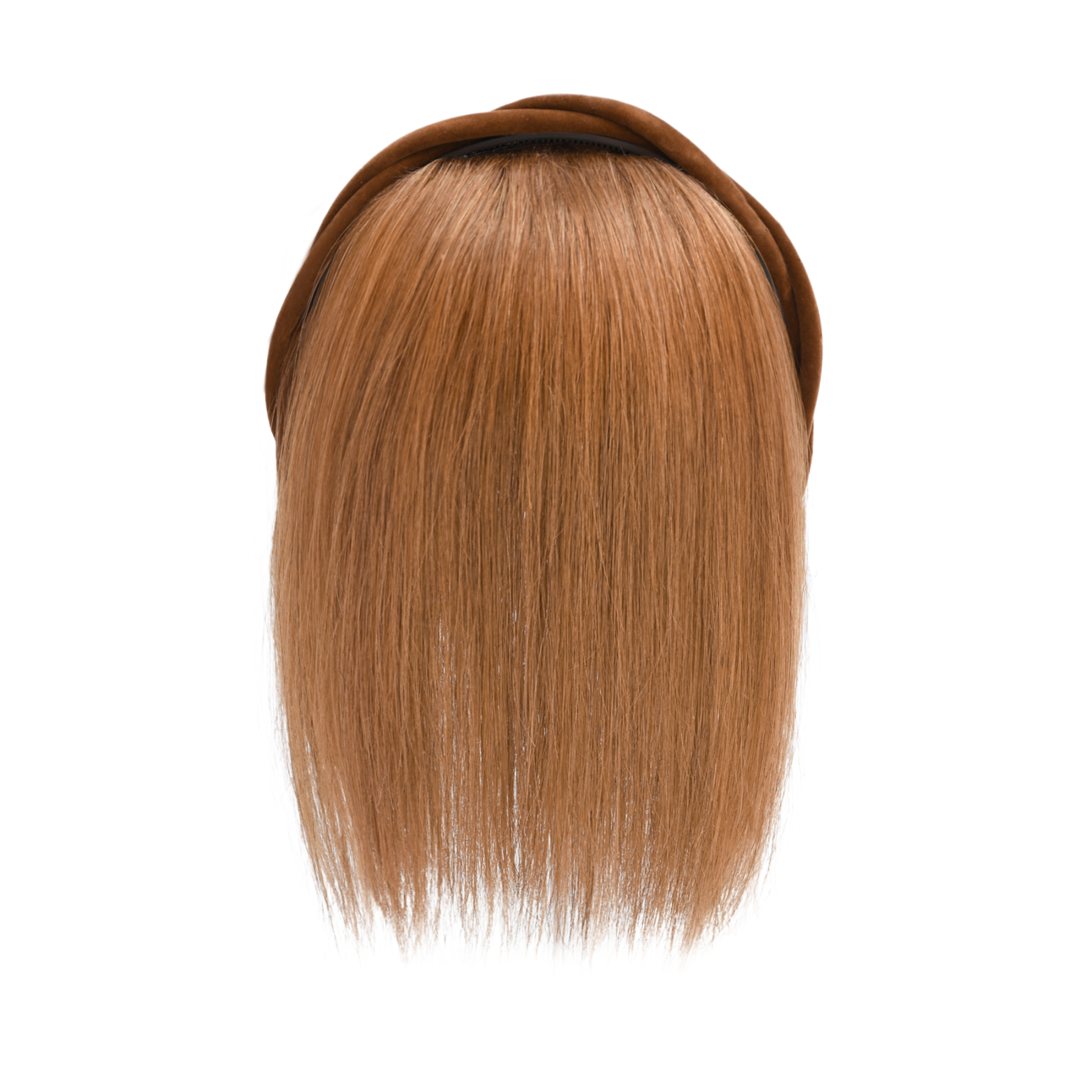 Meiverah Hair Twist Braid Headband Straight Hairpieces Human Hair Clip In Topper Hair Extension With Bangs Invisible Natural(#30)