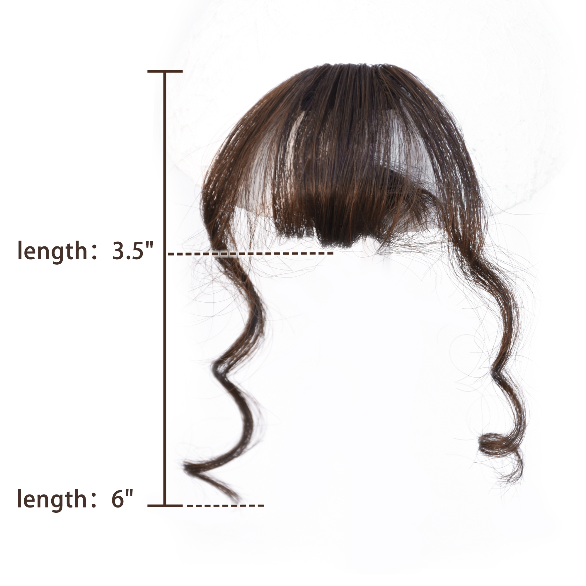 Meiverah's real-life hair clip-style wool curl bangs are fluffy and lightweight  suitable for women's everyday wear (dark brown)