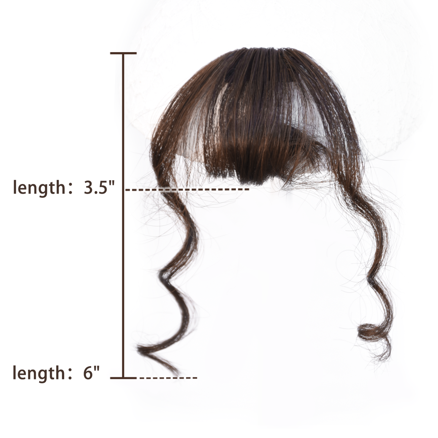 Meiverah's real-life hair clip-style wool curl bangs are fluffy and lightweight  suitable for women's everyday wear (dark brown)