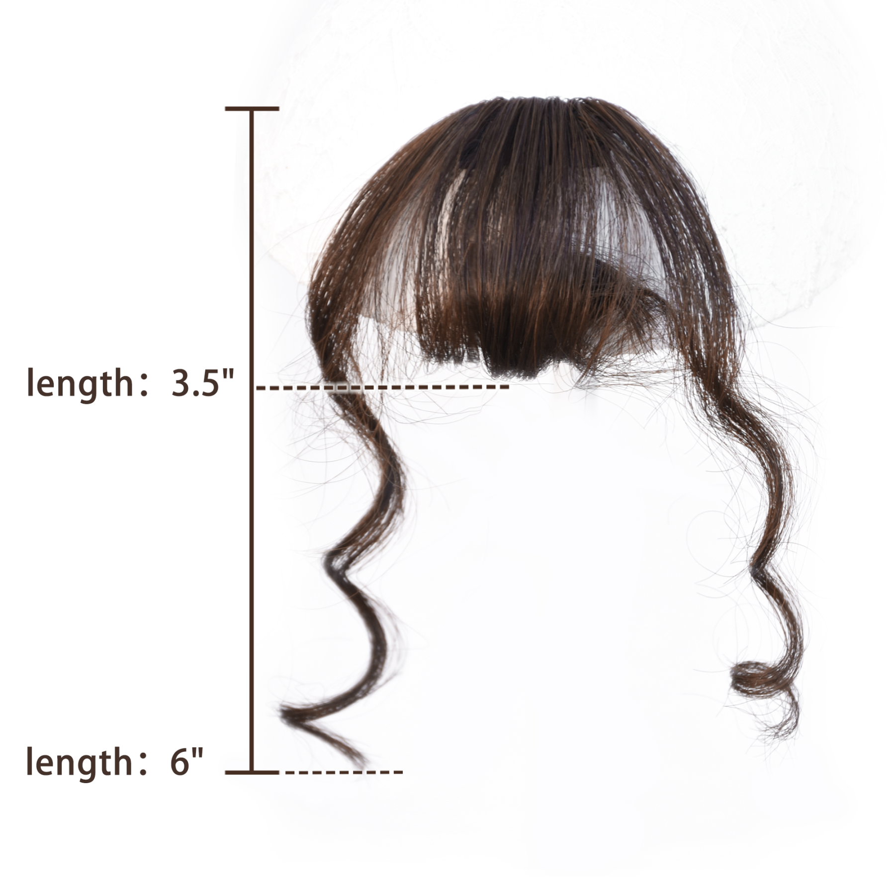 Meiverah's real-life hair clip-style wool curl bangs are fluffy and lightweight  suitable for women's everyday wear (dark brown)