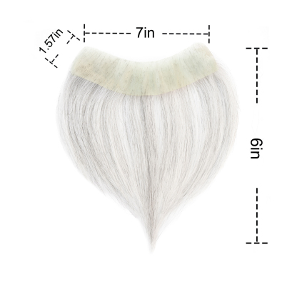 Meiverah Hair Frontal Hairpiece for Women Natural Black Hair Extension Hairline Loss Straight Tape in Human Hair Toppers Replacement Toupee （95% Gray-Pepper Salt）