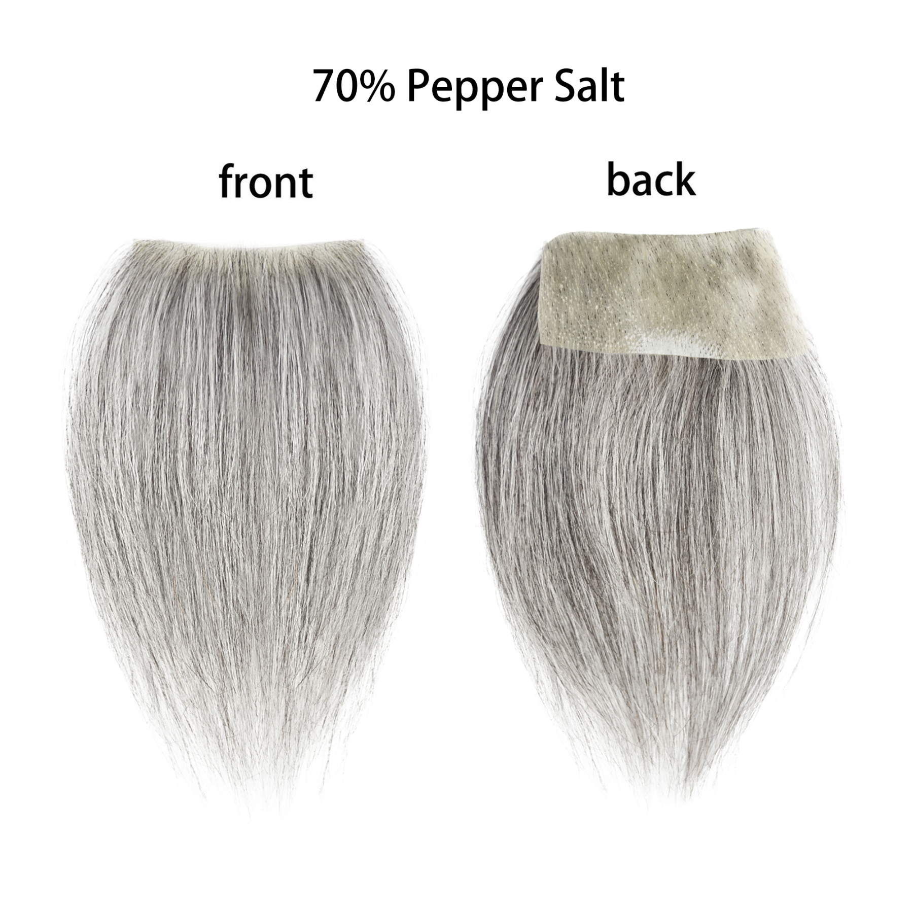 Meiverah Hair scar human hair replacement Accidental burns without hair for men Hairline Loss Straight Tape in Replacement Toupee (Pepper Salt)