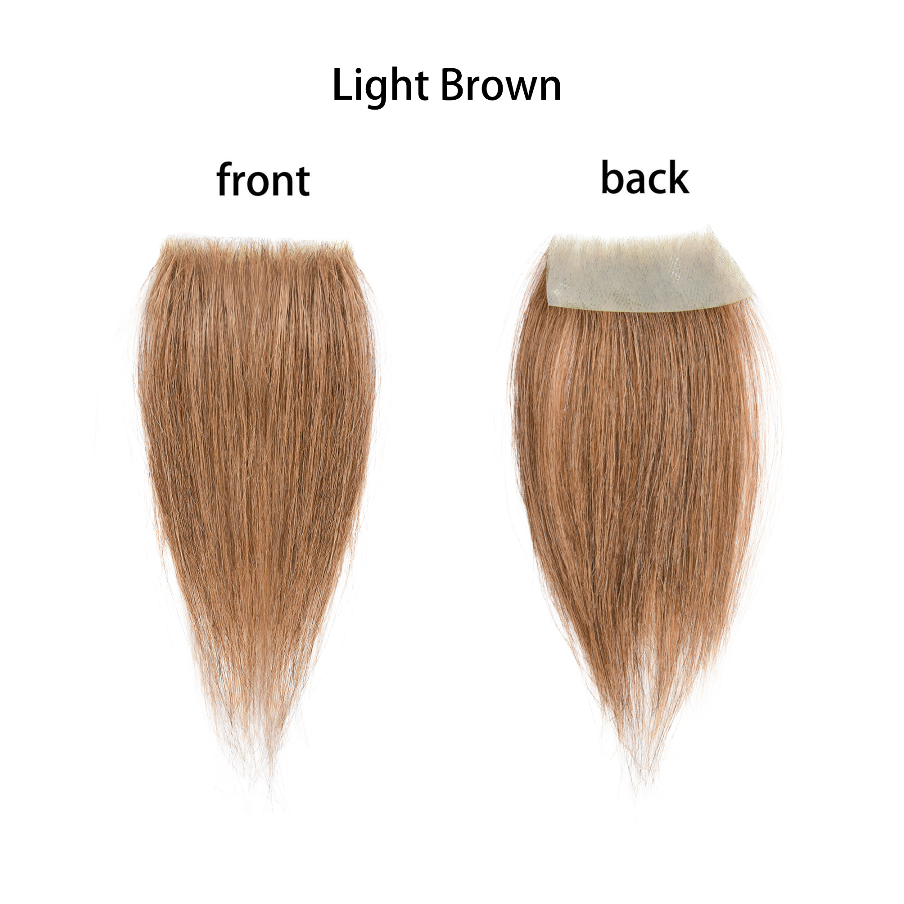 Meiverah Hair scar human hair replacement Accidental burns without hair for men women Hairline Loss Straight Tape in Replacement Toupee (Light Brown)