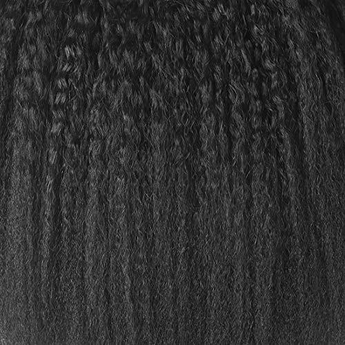 Yaki Hair Clip in Natural Hair Extensions for Black Women Virgin Remy Hair Kinky Straight （Jet Black）