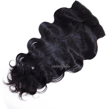 Clip in Body Wave Human Hair Extensions Copper Red Color Virgin Hair Double Weft(Natural Black)