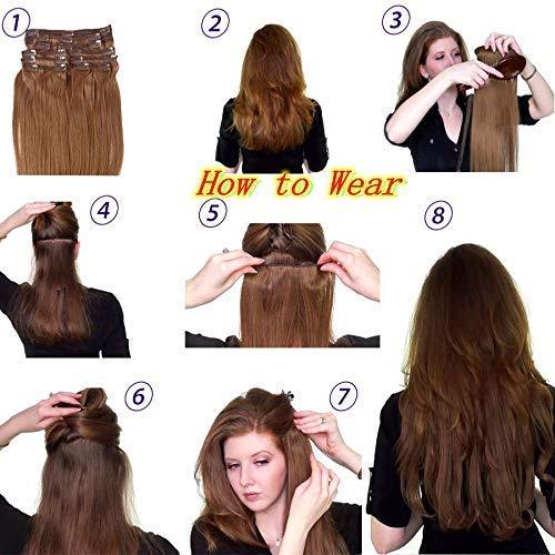 Yaki Hair Clip in Natural Hair Extensions for Black Women Virgin Remy Hair Kinky Straight （Natural Black）