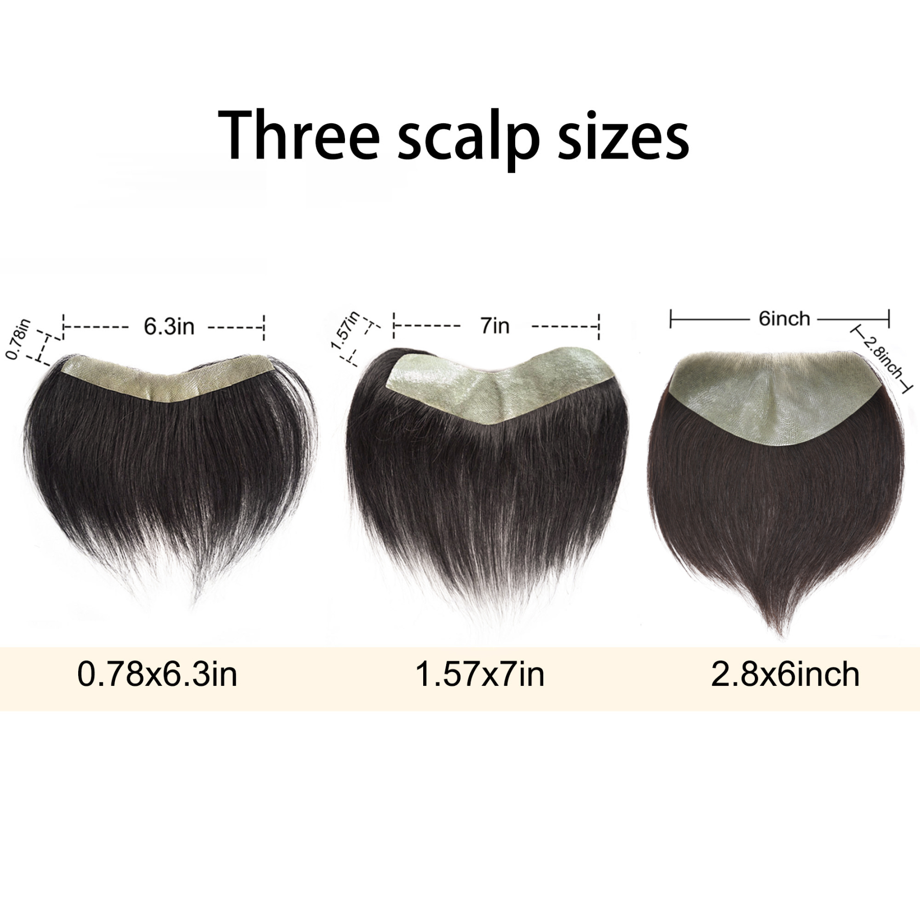 Meiverah Hair Frontal Hairpiece for Men Hair Extension Hairline Loss Straight Tape in Human Hair Toppers Replacement Toupee （Natural Black）