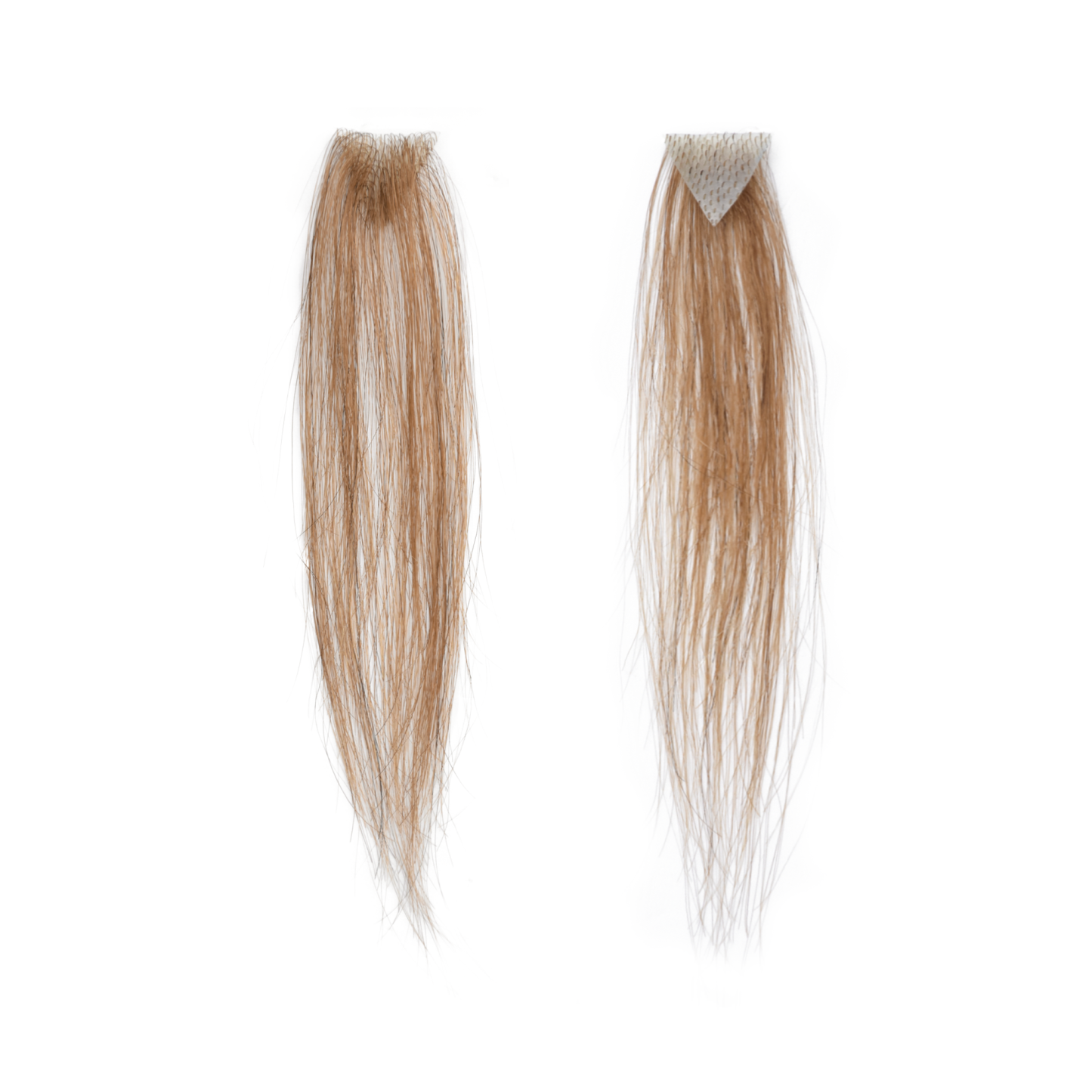 Meiverah Triangular alopecia Balding Spot Accidental Burns Scar Hair Replacement for women Hairline Loss Straight Tape in Replacement Toupee 2PC (Light Brown#)