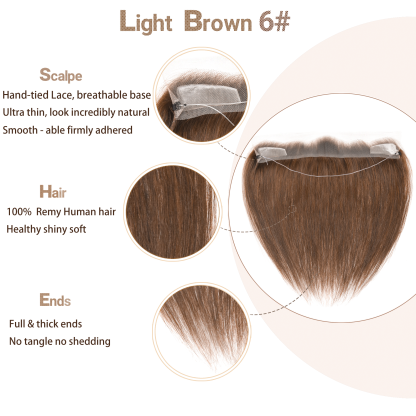 Meiverah Human Hair Hand-tied Frontal Hairline with Adjustable Fishing Line (1B Natural Black, 14") Secure & Sterdy Need No Glue 