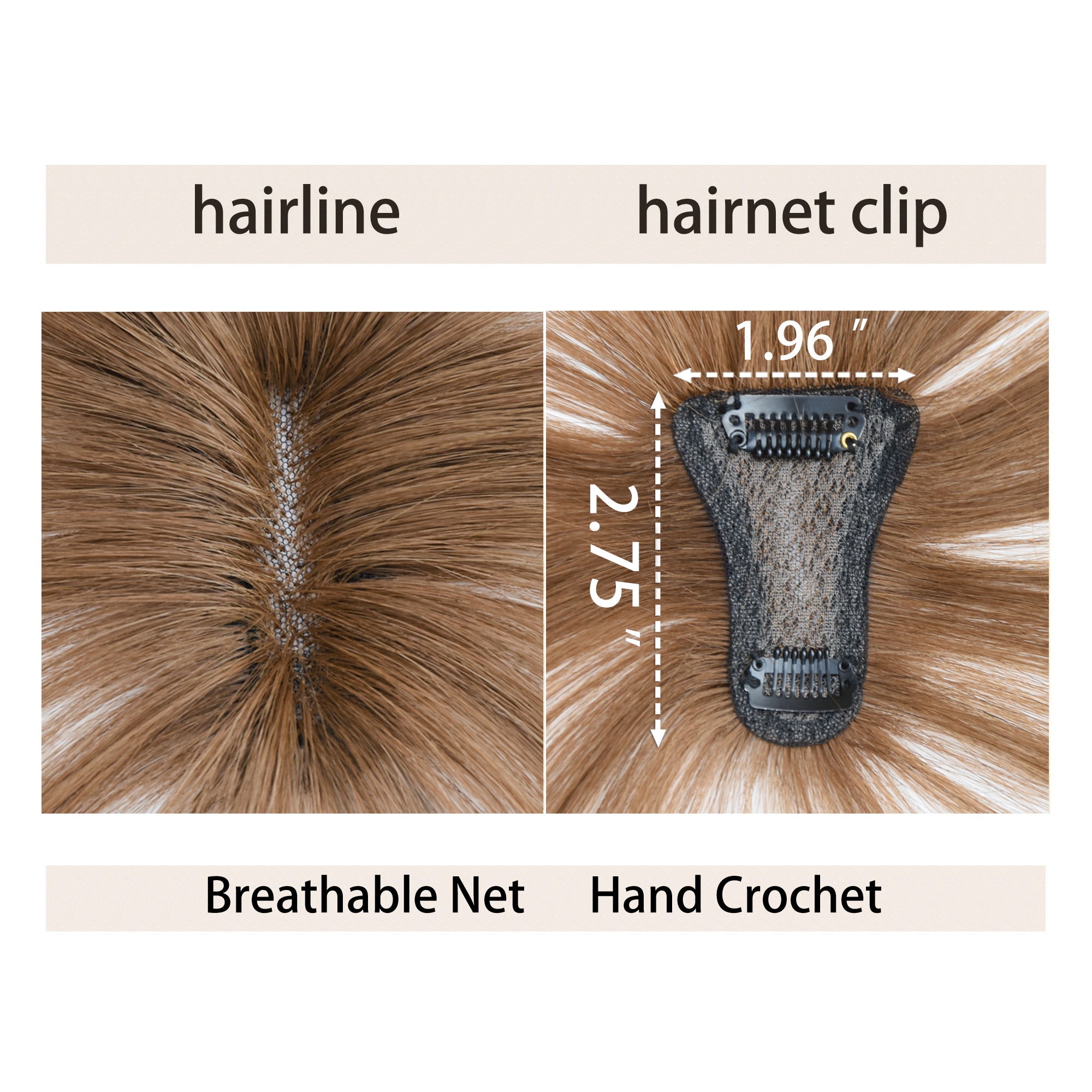 Meiverah Hair Clip in Bangs Real Human Hair with high cranial top for volume Light and airy French bangs for women Clip On Air Bangs for Daily Wear (6#)