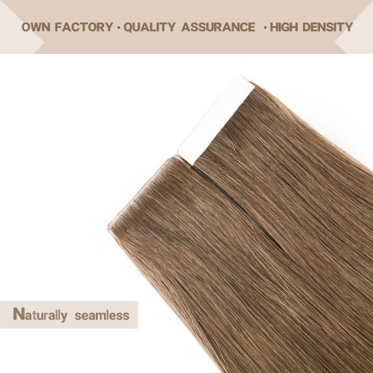 Meiverah Seamless Injected Hand-Tied Tape In Hair Extensions 20 Pcs/50 g Virgin Human Hair (#6)