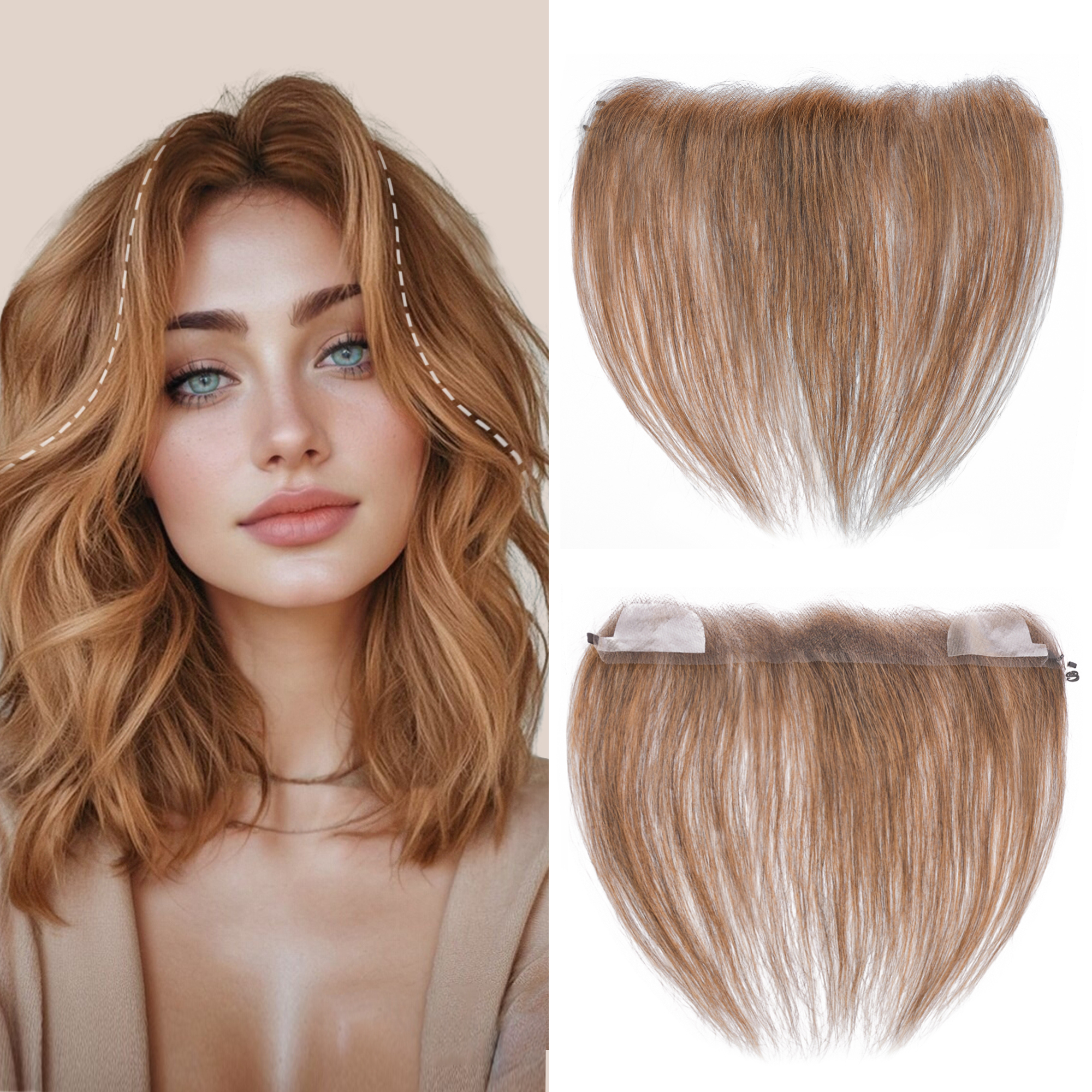 Meiverah Fishing Line Hand-Tied Mono Base Women's Hair System - Breathable, Realistic Hairline & Natural-Looking Hair Replacement（6#）