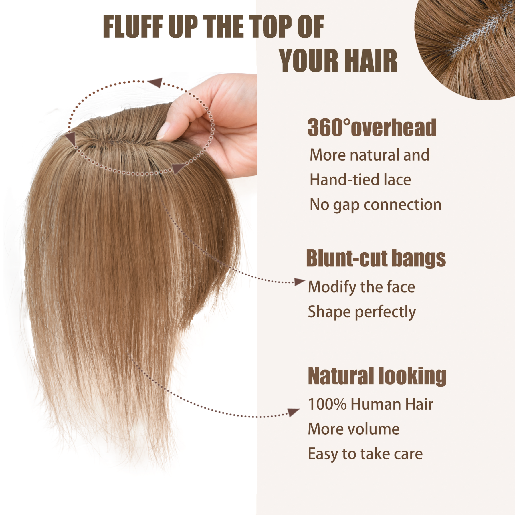 Meiverah Hair Clip in Bangs Real Human Hair with high cranial top for volume Light and airy French bangs for women Clip On Air Bangs for Daily Wear (6#)