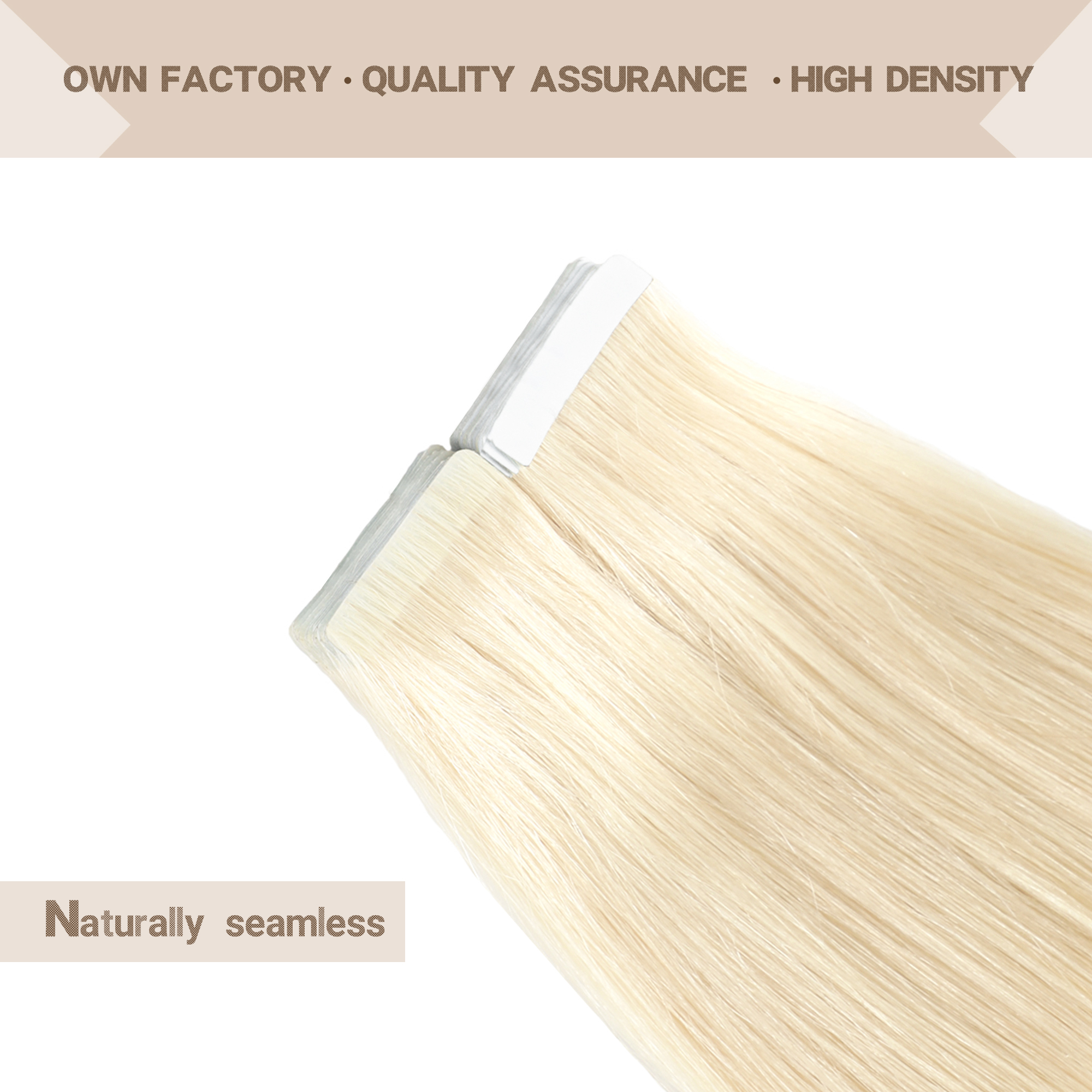 Meiverah Seamless Injected Hand-Tied Tape In Hair Extensions 20 Pcs/50 g Virgin Human Hair (#60)