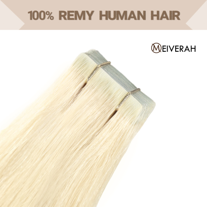 Meiverah Seamless Injected Hand-Tied Tape In Hair Extensions 20 Pcs/50 g Virgin Human Hair (#60)