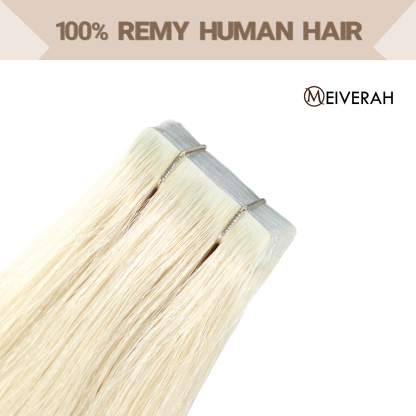 Meiverah Seamless Injected Hand-Tied Tape In Hair Extensions 20 Pcs/50 g Virgin Human Hair (#60)